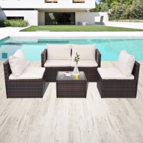 5-piece garden furniture set and brown synthetic rattan cushions by vidaXL, Garden sets - Ref: Foro24-43109, Price: 330,99 €,...