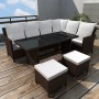 Set muebles de jardín 4 piezas y cojines ratán sintético marrón de vidaXL, Conjuntos de jardín - Ref: Foro24-43095, Precio: 6...