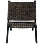 Silla de ratán kubu natural y madera maciza de caoba negro de , Sillones - Ref: Foro24-285802, Precio: 148,53 €, Descuento: %