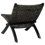 Silla de ratán kubu natural y madera maciza de caoba negro de , Sillones - Ref: Foro24-285802, Precio: 148,53 €, Descuento: %