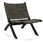 Silla de ratán kubu natural y madera maciza de caoba negro de , Sillones - Ref: Foro24-285802, Precio: 148,53 €, Descuento: %