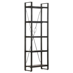 5-tier solid black mango wood shelf 60x30x180 cm by , Bookcases and shelves - Ref: Foro24-320623, Price: 190,99 €, Discount: %