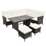 Set muebles de jardín 4 piezas y cojines ratán sintético marrón de vidaXL, Conjuntos de jardín - Ref: Foro24-43095, Precio: 6...