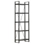 5-tier solid black mango wood shelf 60x30x180 cm by , Bookcases and shelves - Ref: Foro24-320623, Price: 190,45 €, Discount: %