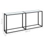 White marble tempered glass console table 180x35x75.5 cm by , Side tables - Ref: Foro24-331684, Price: 79,19 €, Discount: %