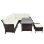 Set muebles de jardín 4 piezas y cojines ratán sintético marrón de vidaXL, Conjuntos de jardín - Ref: Foro24-43095, Precio: 6...