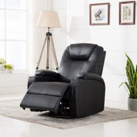 Sillón de masaje mecedora de cuero sintético negro de , Sillones de masaje eléctricos - Ref: Foro24-246635, Precio: 589,84 €,...