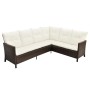 Set muebles de jardín 4 piezas y cojines ratán sintético marrón de vidaXL, Conjuntos de jardín - Ref: Foro24-43095, Precio: 6...