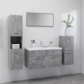 Juego de muebles de baño madera de ingeniería gris hormigón de , Muebles de baño - Ref: Foro24-3071112, Precio: 343,75 €, Des...