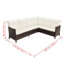 Set muebles de jardín 4 piezas y cojines ratán sintético marrón de vidaXL, Conjuntos de jardín - Ref: Foro24-43095, Precio: 6...