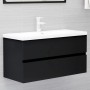 Mueble con lavabo madera de ingeniería negro de , Tocadores de baño - Ref: Foro24-3071559, Precio: 222,65 €, Descuento: %