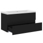 Mueble con lavabo madera de ingeniería negro de , Tocadores de baño - Ref: Foro24-3071559, Precio: 222,65 €, Descuento: %