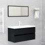 Mueble con lavabo madera de ingeniería negro de , Tocadores de baño - Ref: Foro24-3071559, Precio: 222,65 €, Descuento: %