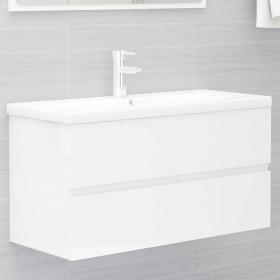 Mueble con lavabo madera de ingeniería blanco brillo de , Tocadores de baño - Ref: Foro24-3071654, Precio: 290,22 €, Descuent...