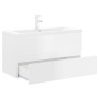 Mueble con lavabo madera de ingeniería blanco brillo de , Tocadores de baño - Ref: Foro24-3071654, Precio: 291,54 €, Descuent...