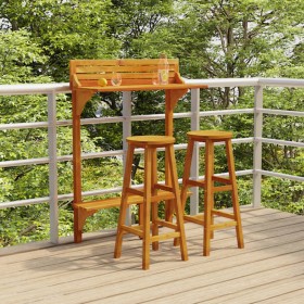 Balcony bar furniture set 3 pieces solid acacia wood by , Garden sets - Ref: Foro24-3116003, Price: 140,84 €, Discount: %