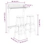 Balcony bar furniture set 3 pieces solid acacia wood by , Garden sets - Ref: Foro24-3116003, Price: 140,84 €, Discount: %