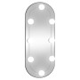 Espejo de pared ovalado con luces LED vidrio 25x60 cm de , Espejos - Ref: Foro24-3189160, Precio: 27,14 €, Descuento: %