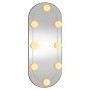 Espejo de pared ovalado con luces LED vidrio 25x60 cm de , Espejos - Ref: Foro24-3189160, Precio: 27,14 €, Descuento: %