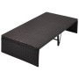 Cama de jardín con toldo ratán sintético marrón 190x130 cm de vidaXL, Camas para exteriores - Ref: Foro24-42900, Precio: 475,...