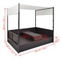 Cama de jardín con toldo ratán sintético marrón 190x130 cm de vidaXL, Camas para exteriores - Ref: Foro24-42900, Precio: 475,...