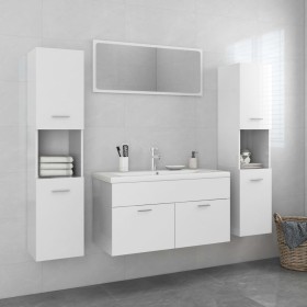 Glossy white engineered wood bathroom furniture set by , Bathroom furniture - Ref: Foro24-3071249, Price: 404,95 €, Discount: %