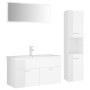 Glossy white engineered wood bathroom furniture set by , Bathroom furniture - Ref: Foro24-3071429, Price: 377,69 €, Discount: %