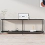 Black tempered glass console table 220x35x75.5 cm by , Side tables - Ref: Foro24-331713, Price: 131,99 €, Discount: %