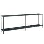 Black tempered glass console table 220x35x75.5 cm by , Side tables - Ref: Foro24-331713, Price: 131,99 €, Discount: %