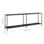 Black tempered glass console table 220x35x75.5 cm by , Side tables - Ref: Foro24-331713, Price: 131,99 €, Discount: %