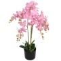 Planta de orquídea artificial con macetero rosa 75 cm de vidaXL, Flora artificial - Ref: Foro24-244426, Precio: 49,14 €, Desc...