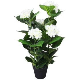 Planta artificial hortensia con macetero 60 cm blanca de vidaXL, Flora artificial - Ref: Foro24-244441, Precio: 26,20 €, Desc...