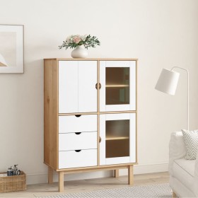 OTTA sideboard solid pine wood brown and white 85x43x125 cm by , Sideboards - Ref: Foro24-351308, Price: 253,79 €, Discount: %