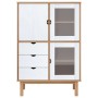 Aparador OTTA madera maciza pino marrón y blanco 85x43x125 cm de , Aparadores - Ref: Foro24-351308, Precio: 253,79 €, Descuen...