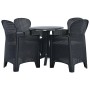 Set de comedor de jardín 5 piezas ratán plástico gris antracita de , Conjuntos de jardín - Ref: Foro24-276174, Precio: 404,22...