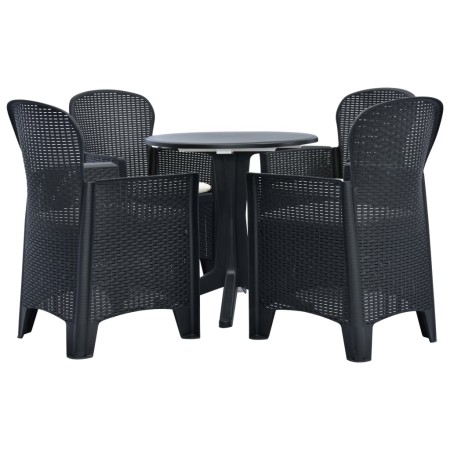 Garten-Essgruppe 5-teilig anthrazitgraues Kunststoff-Rattan von , Gartensets - Ref: Foro24-276174, Preis: 404,22 €, Rabatt: %