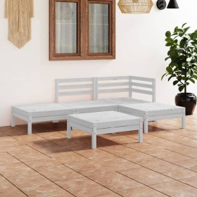 Gartenmöbel-Set 5-teilig aus massivem weißem Kiefernholz von , Gartensets - Ref: Foro24-3082623, Preis: 217,99 €, Rabatt: %