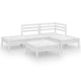 Gartenmöbel-Set 5-teilig aus massivem weißem Kiefernholz von , Gartensets - Ref: Foro24-3082623, Preis: 216,43 €, Rabatt: %