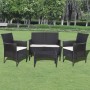 4-teiliges Gartenmöbel-Set und schwarze Kissen aus synthetischem Rattan von , Gartensets - Ref: Foro24-44186, Preis: 246,89 €...