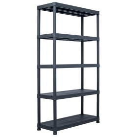 Plastic shelving 500 kg 100x40x180 cm black by , Industrial shelving - Ref: Foro24-45678, Price: 173,99 €, Discount: %