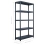 Plastic shelving 500 kg 100x40x180 cm black by , Industrial shelving - Ref: Foro24-45678, Price: 173,99 €, Discount: %