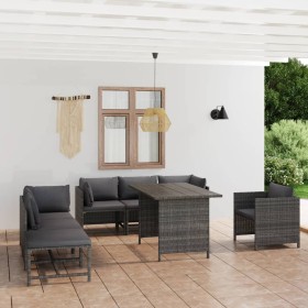 8-piece garden furniture set and gray synthetic rattan cushions by , Garden sets - Ref: Foro24-3059770, Price: 461,26 €, Disc...