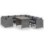 Set de muebles de jardín 9 pzas y cojines ratán sintético gris de , Conjuntos de jardín - Ref: Foro24-3059772, Precio: 554,40...