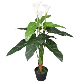 Artificial calla lily plant with white pot 85 cm. by vidaXL, artificial flora - Ref: Foro24-244445, Price: 36,99 €, Discount: %