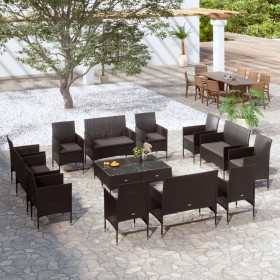 16-teiliges Gartenmöbel-Set und schwarze synthetische Rattankissen von , Gartensets - Ref: Foro24-3095954, Preis: 1,00 €, Rab...