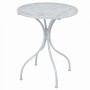 Garden bistro table and chairs set, 3 pieces, white steel with a grayish hue. by vidaXL, Garden sets - Ref: Foro24-43150, Pri...