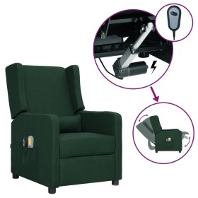 Electric massage chair dark green fabric by , Electric massage chairs - Ref: Foro24-3098739, Price: 184,99 €, Discount: %