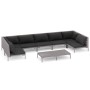 Gartensofa-Set 8-teilig mit dunkelgrauen synthetischen Rattankissen von , Gartensets - Ref: Foro24-3099921, Preis: 487,92 €, ...