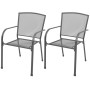 Stackable garden chairs 2 units gray steel by vidaXL, Garden chairs - Ref: Foro24-42705, Price: 105,99 €, Discount: %