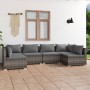 6-teiliges Gartenmöbel-Set und graue synthetische Rattankissen von , Gartensets - Ref: Foro24-3101877, Preis: 714,34 €, Rabat...